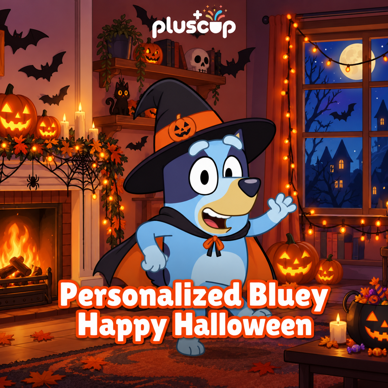 Personalized Bluey Happy Halloween Video